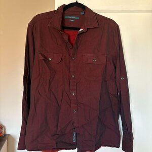 Dark Red Men's Perry Ellis Button Down Slim Fit in Large